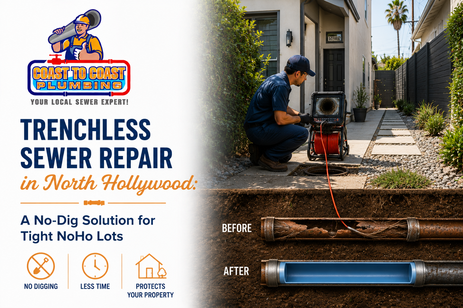 trenchless sewer repair North Hollywood